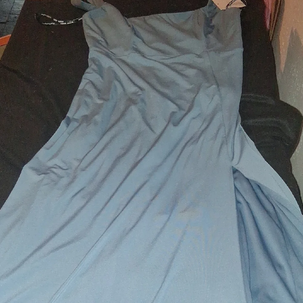 NWT Birdy Grey French Blue Matte Satin Bridesmaid Dress - Size L - Picture 3 of 13